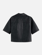 Chemise Faux Leather A-Line Sleeve - Meteorite