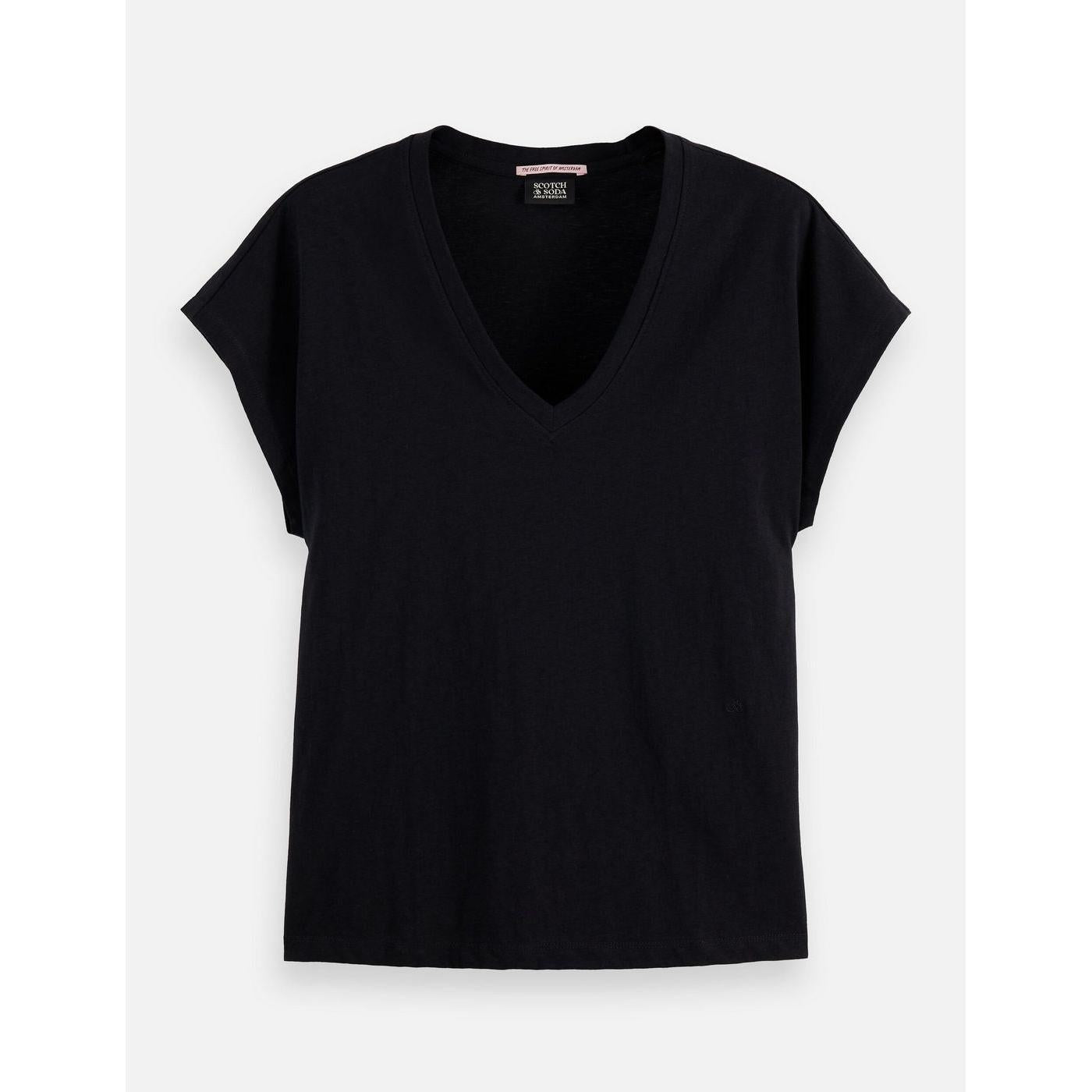 T-Shirt Core Slub V-Neck - Black