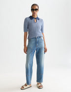 T-shirt Pointelle Collared Knitted - Infinity Melange