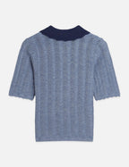 T-shirt Pointelle Collared Knitted - Infinity Melange