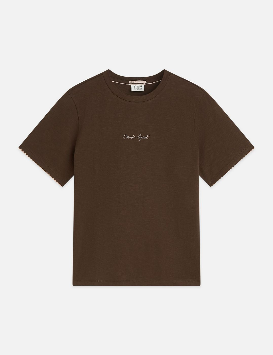 T-shirt Embroidered Slub Regular-Fit - Hot Fudge