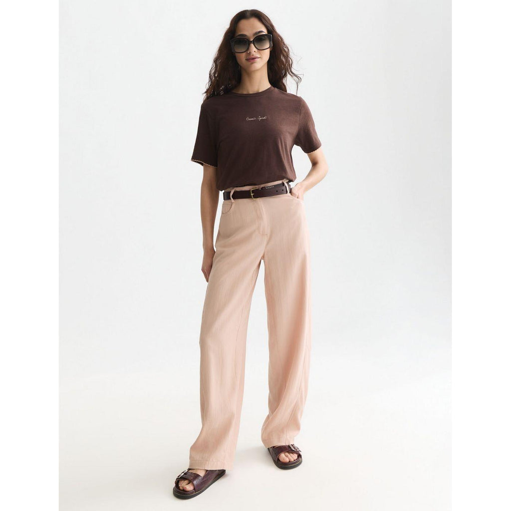 T-shirt Embroidered Slub Regular-Fit - Hot Fudge
