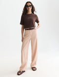 T-shirt Embroidered Slub Regular-Fit - Hot Fudge