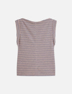 T-shirt Striped With Rolled Up Sleeve - Rose Dust Stripe