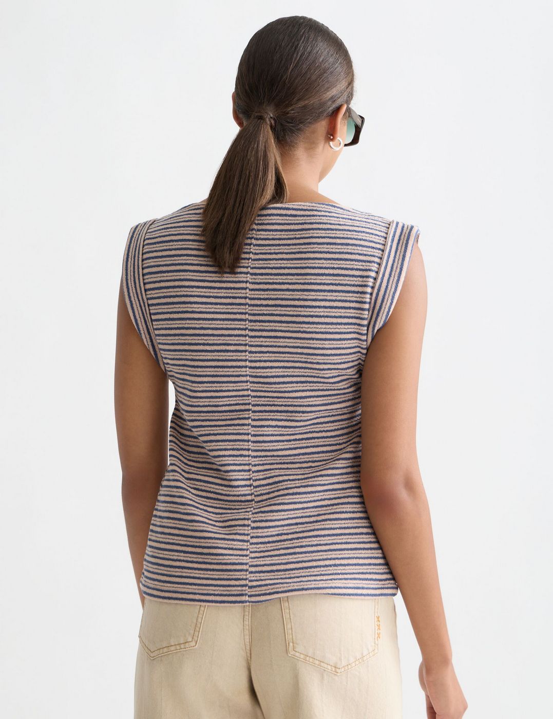 T-shirt Striped With Rolled Up Sleeve - Rose Dust Stripe