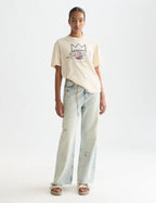 T-Shirt Basquiat Washed Artwork - Eggnog