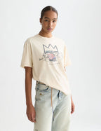 T-Shirt Basquiat Washed Artwork - Eggnog