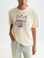 T-Shirt Basquiat Washed Artwork - Eggnog