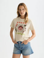 T-shirt Embroidered Artwork Regular-Fit - Fog