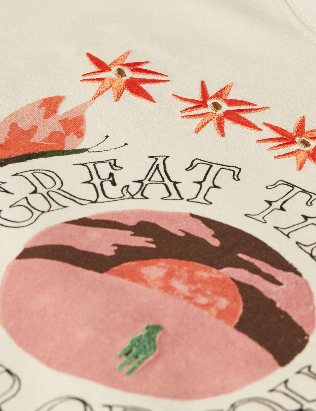 T-shirt Embroidered Artwork Regular-Fit - Fog