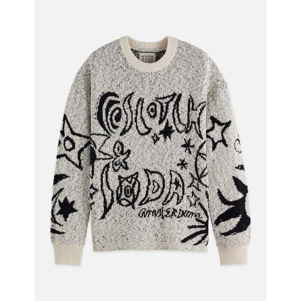 Pull Jacquard Motif Oversized - Eggnog