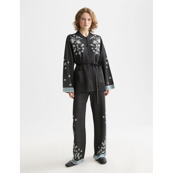 Veste 40 Years Jacquard Belted Knitted - Meteorite
