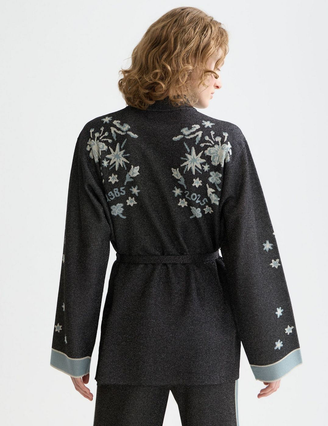 Veste 40 Years Jacquard Belted Knitted - Meteorite