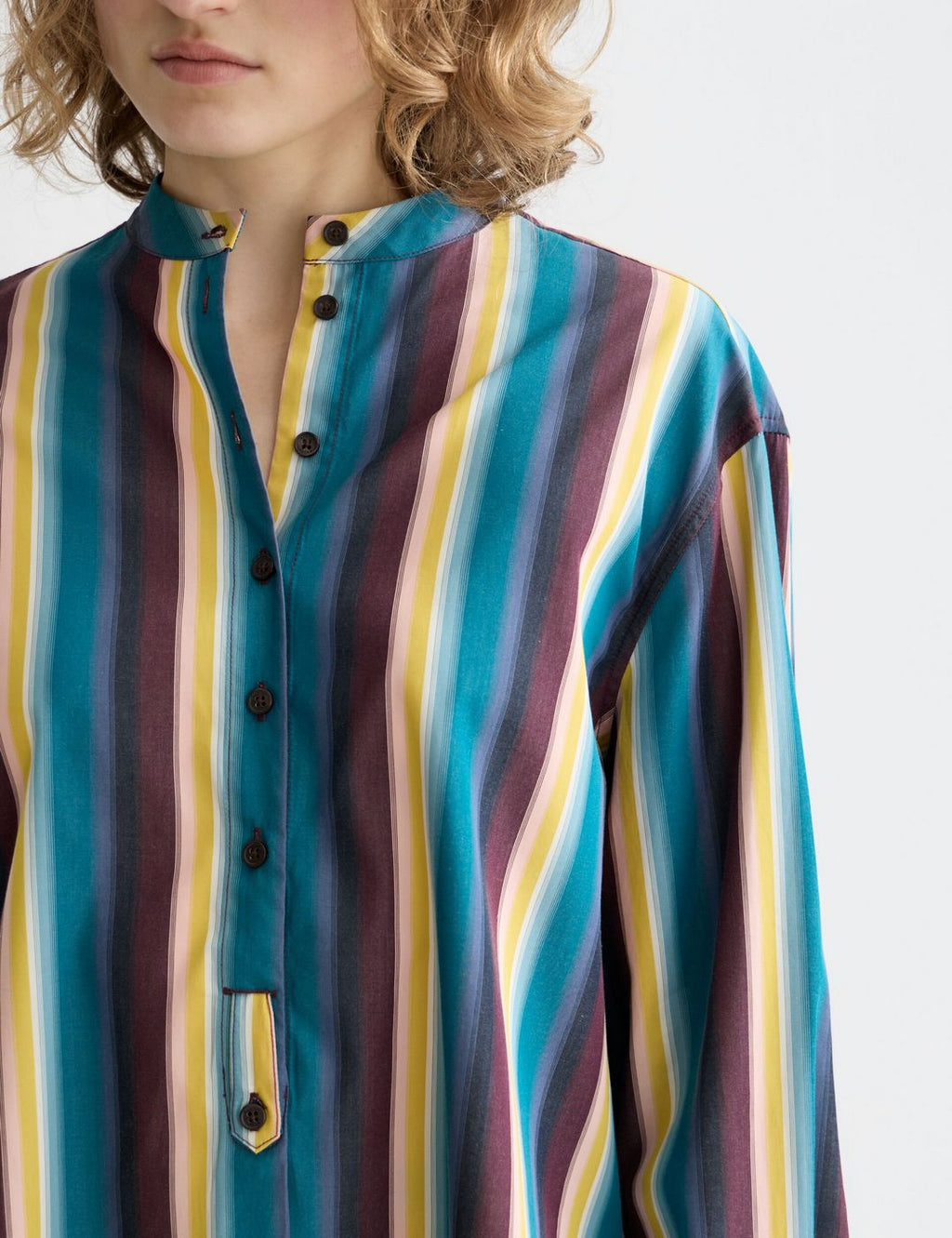 Chemise Relaxed Striped - El Cosmico Stripe Deep Lagoon