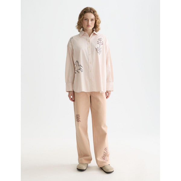 Chemise Embroidery Girlfriend - Rose Dust Stripe