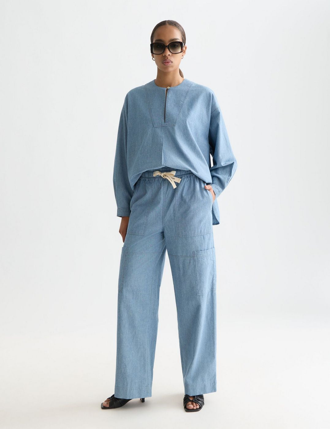 Chemise Denim Bib - Blue Moon