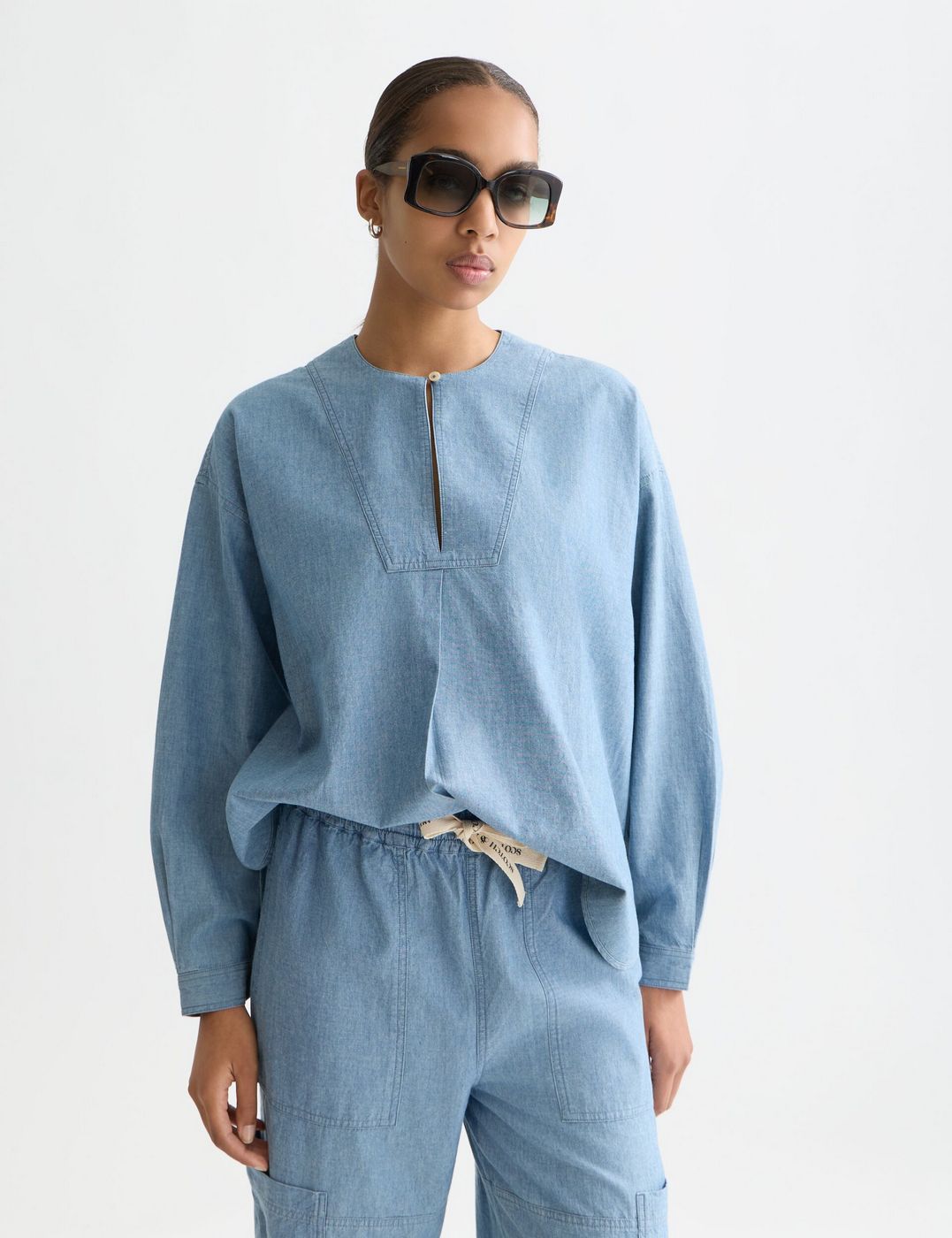 Chemise Denim Bib - Blue Moon