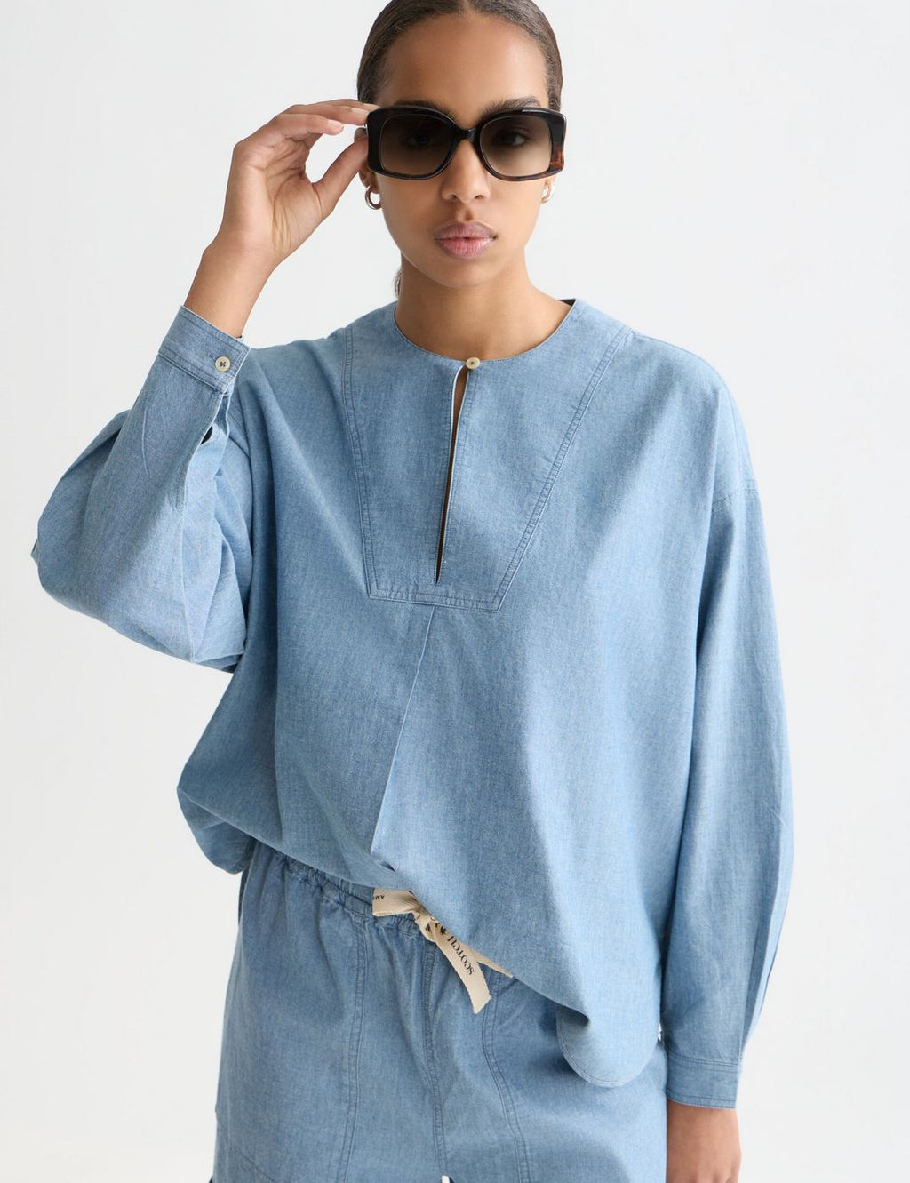 Chemise Denim Bib - Blue Moon