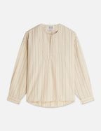 Chemise Cotton Linen Bib - Fog Stripe