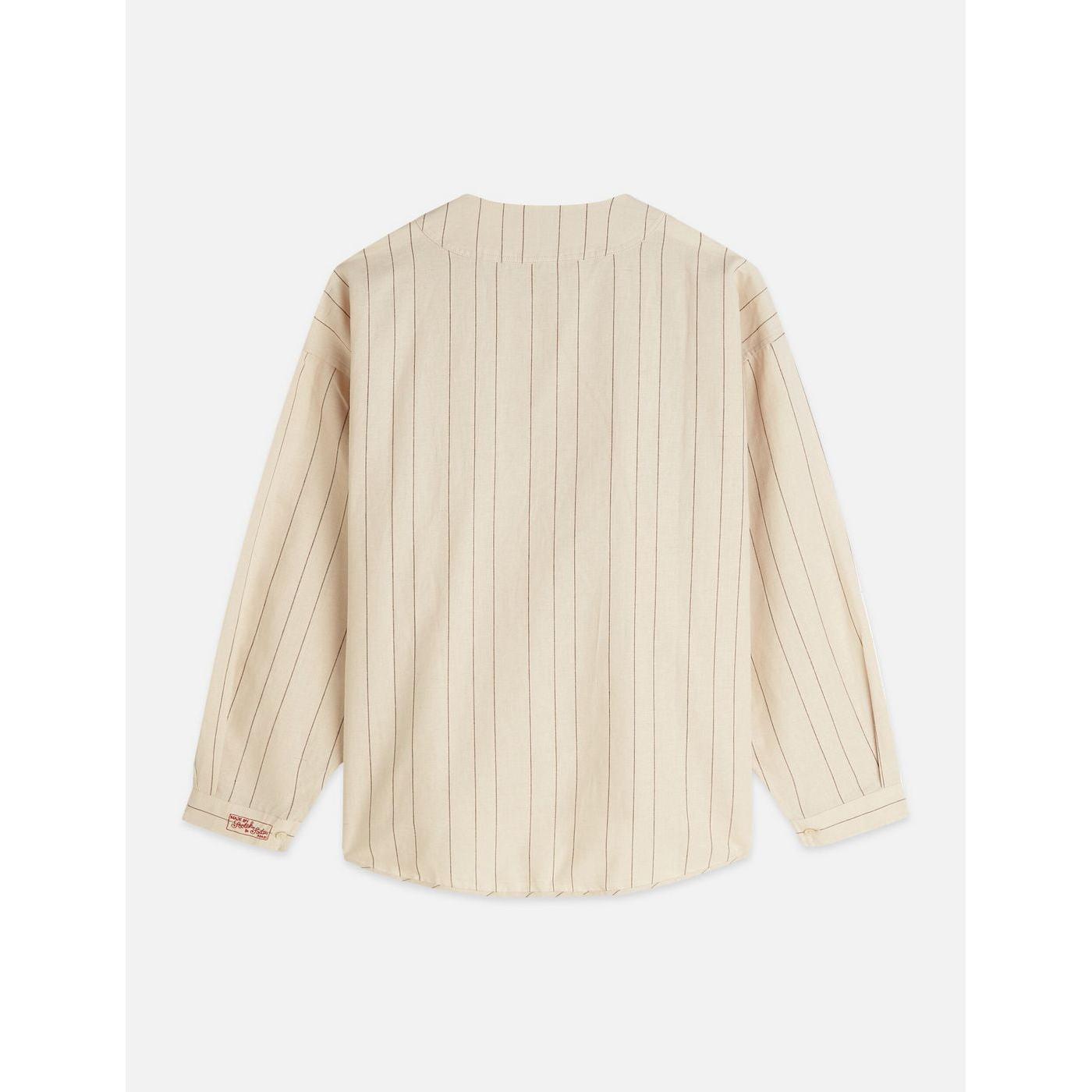 Chemise Cotton Linen Bib - Fog Stripe