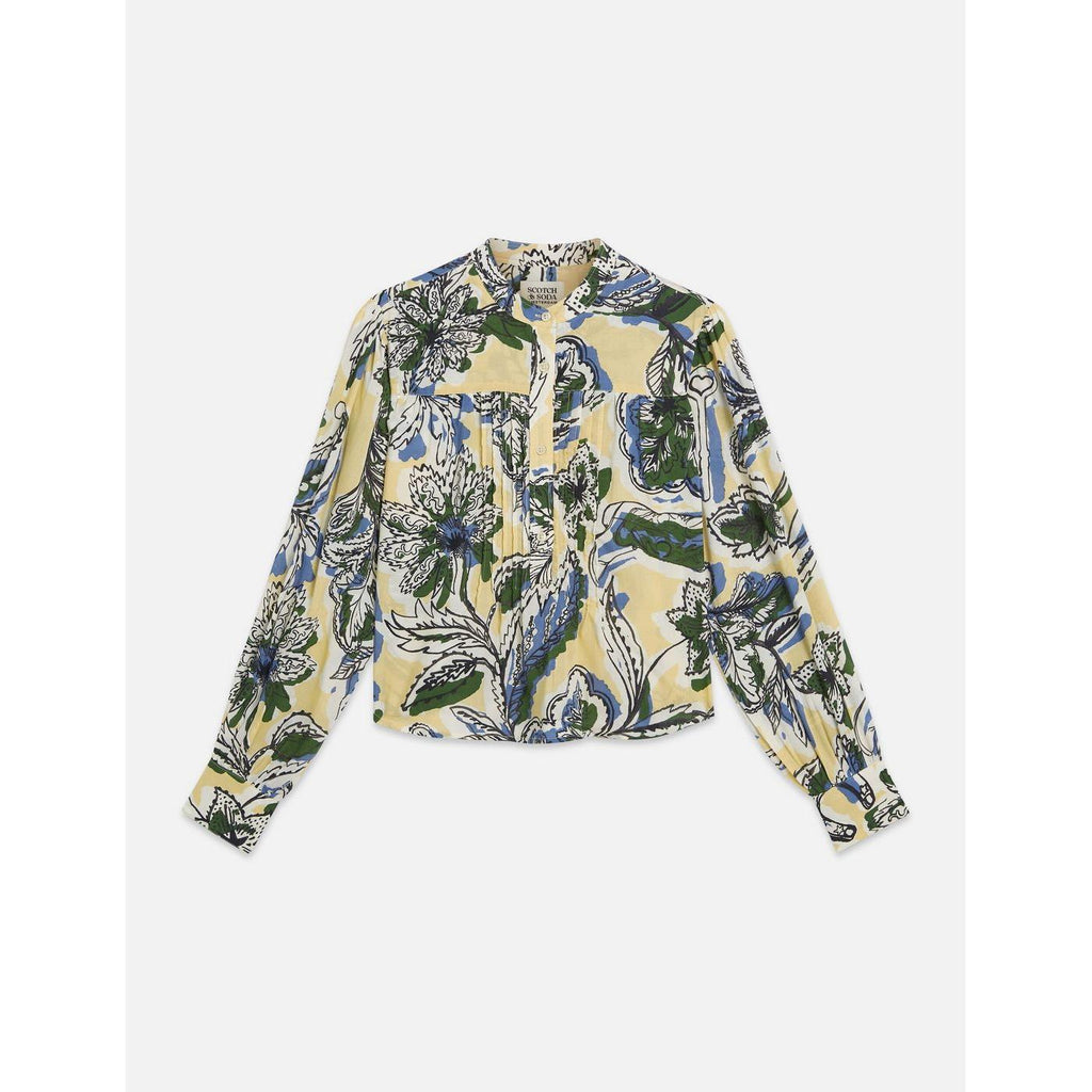 Chemise Pin Tuck Long Sleeve - Lucky Bandana Multi Parsnip