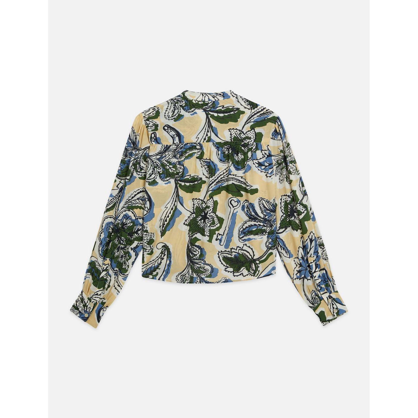 Chemise Pin Tuck Long Sleeve - Lucky Bandana Multi Parsnip