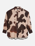 Chemise Linen Blend Printed - Painterly Animal Eggnog