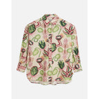 Linen Blend Printed Shirt - Desert Floral Canyon Clay