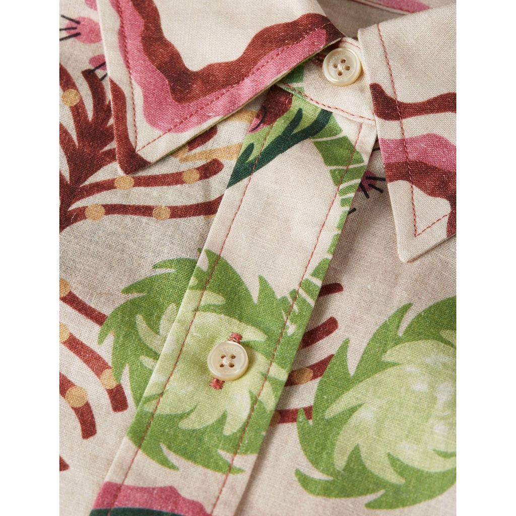 Linen Blend Printed Shirt - Desert Floral Canyon Clay