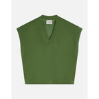 Sweat Tencel V-Neck Shortsleeved - Garden Green