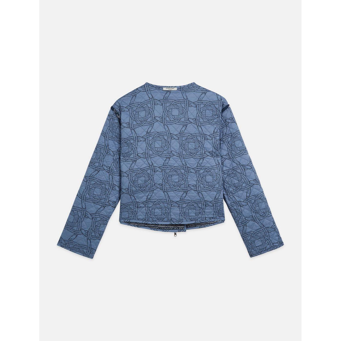 Robe Reversible Printed Quilted Jacket - Horse Bandana Blues