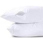Juego de 2 protectores de almohada - Esponja antiácaros impermeable - Blanco