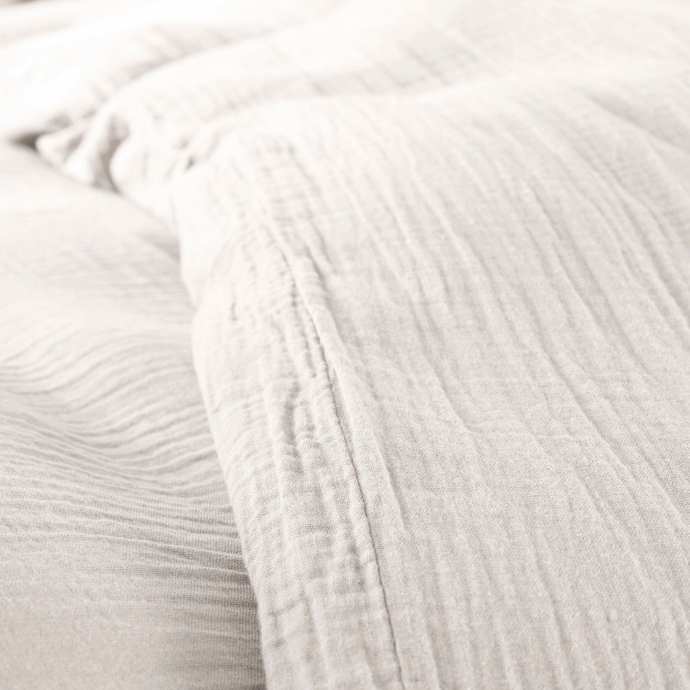 Duvet Set (Cover + Pillowcases) - 100% Cotton Gauze - Snow