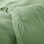 Parure De Couette (Housse + Taies D'Oreiller) - 100% Gaze De Coton - Olive
