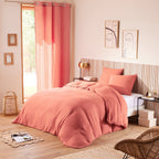 Parure De Couette (Housse + Taies D'Oreiller) - 100% Gaze De Coton - Blush
