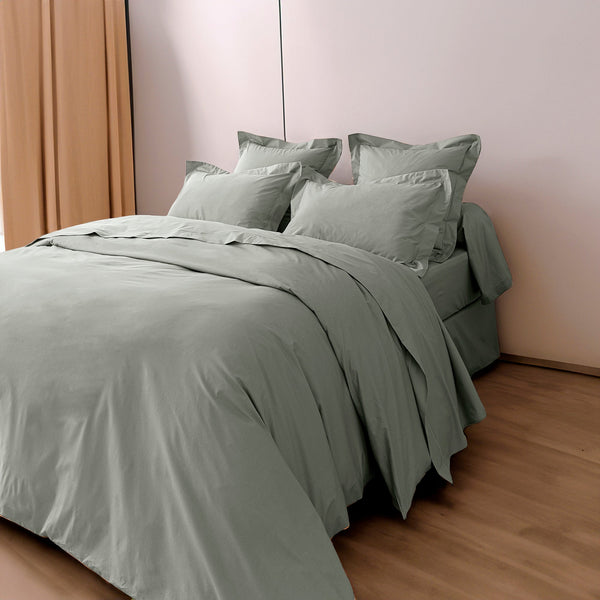 Housse De Couette - 100% Percale Coton - Ardoise