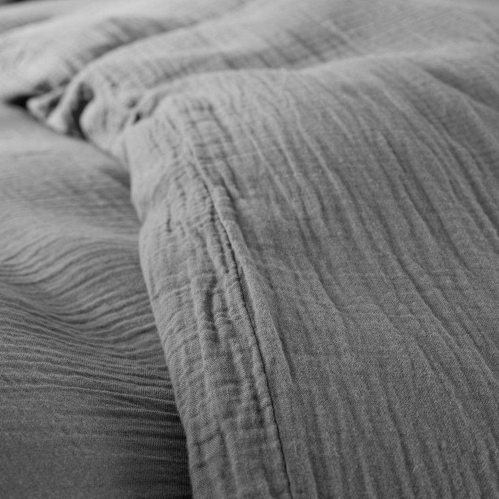 Complete Pack (Duvet Cover + Pillowcase(s) + Fitted Sheet) - Cotton Gauze - Slate