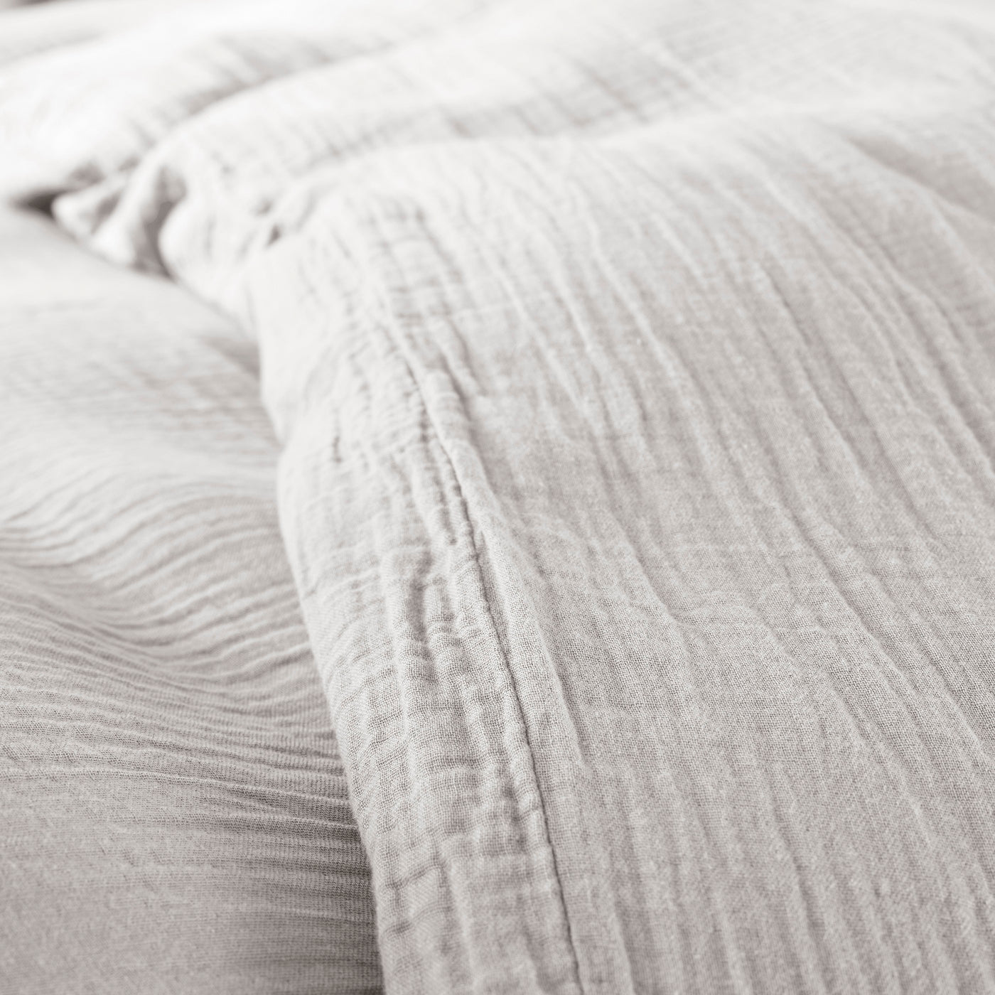 Pack Complet (Housse De Couette + Taie(s) + Drap Housse) - Gaze De Coton - Perle