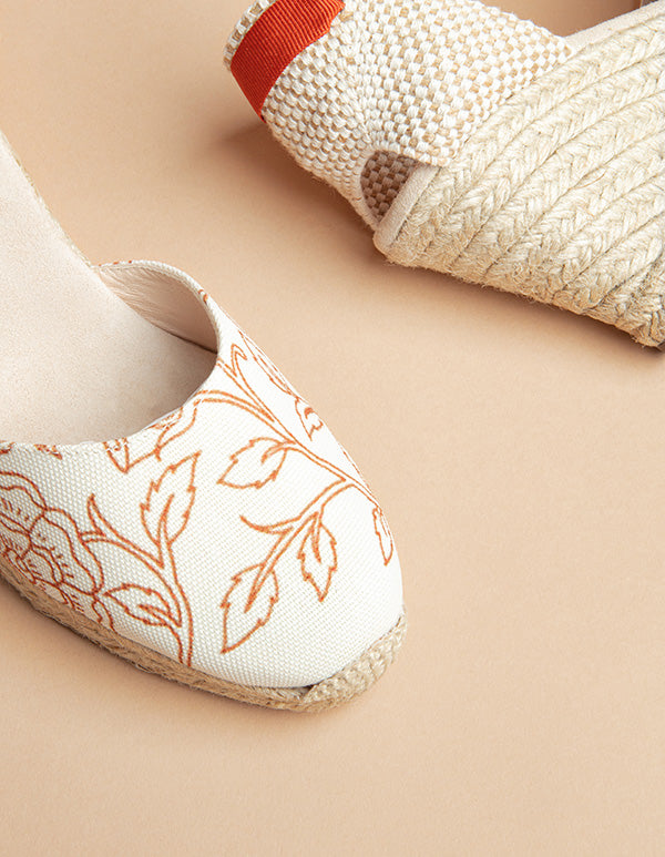 Udaipur Ribbon Espadrilles - Indian Pattern Canvas - Women