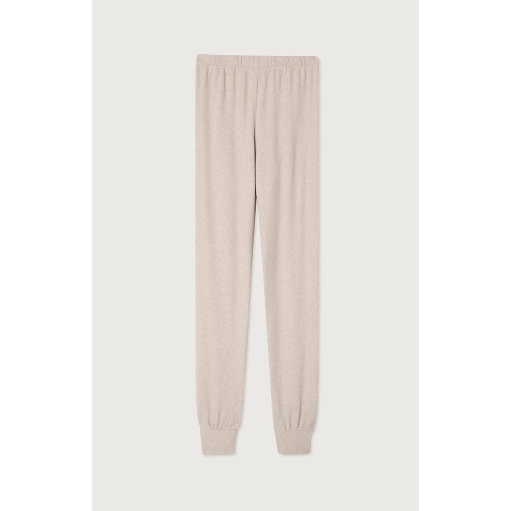 Pantalón de Chándal Recto - Beige Jaspeado - Mujer