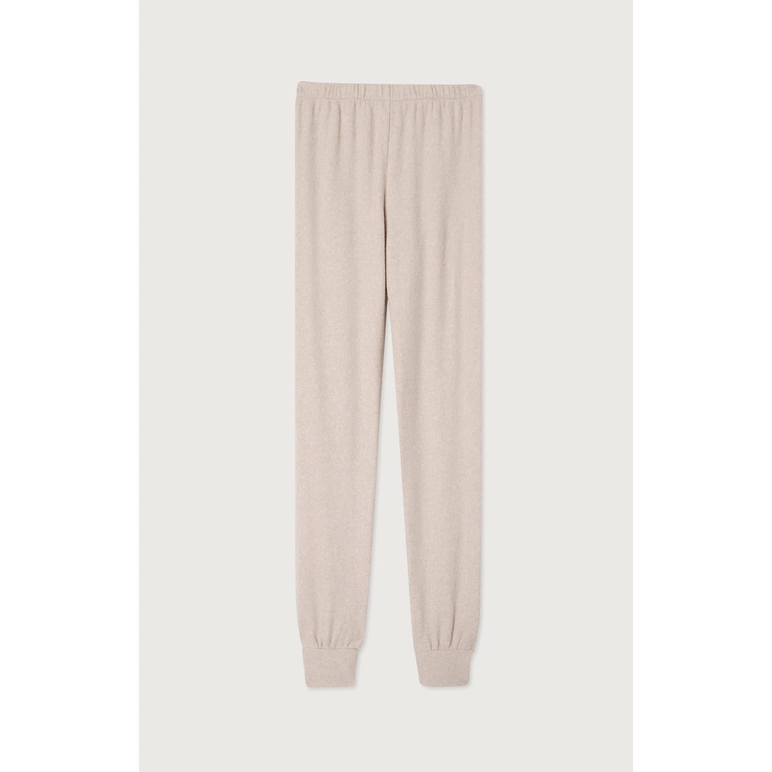 Pantalón de Chándal Recto - Beige Jaspeado - Mujer