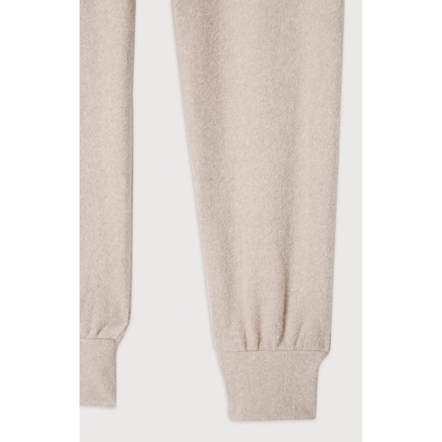 Pantalón de Chándal Recto - Beige Jaspeado - Mujer
