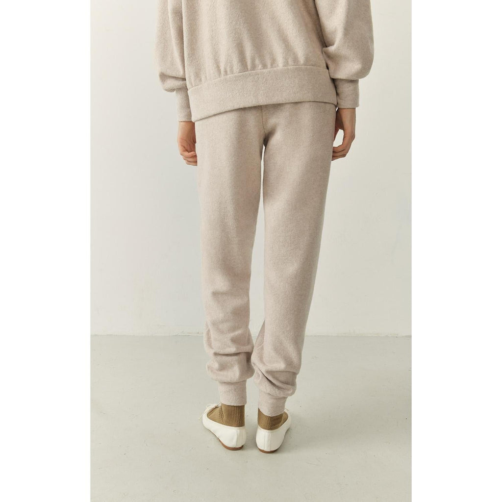 Pantalón de Chándal Recto - Beige Jaspeado - Mujer