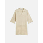 Robe Pointelle Stitch Knitted Short Tunic - Fog
