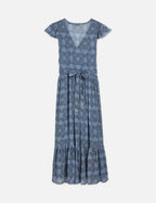 Robe Printed Chiffon Midi Day - Horseshoes Infinity