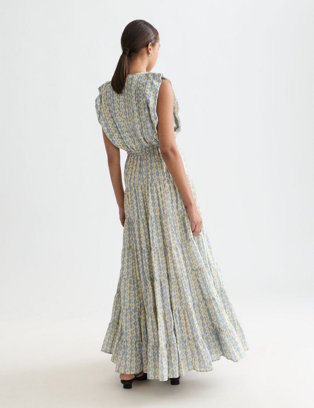 Robe Printed Tiered Maxi - Cactus Stripe Placed Raffia