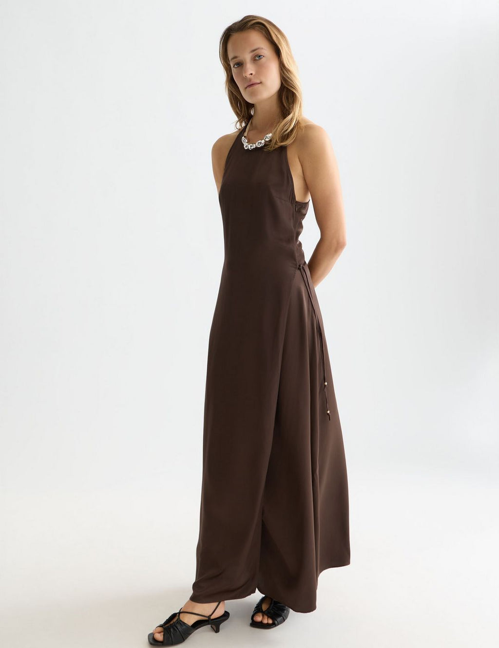 Robe Viscose Maxi Cami Wrap - Hot Fudge