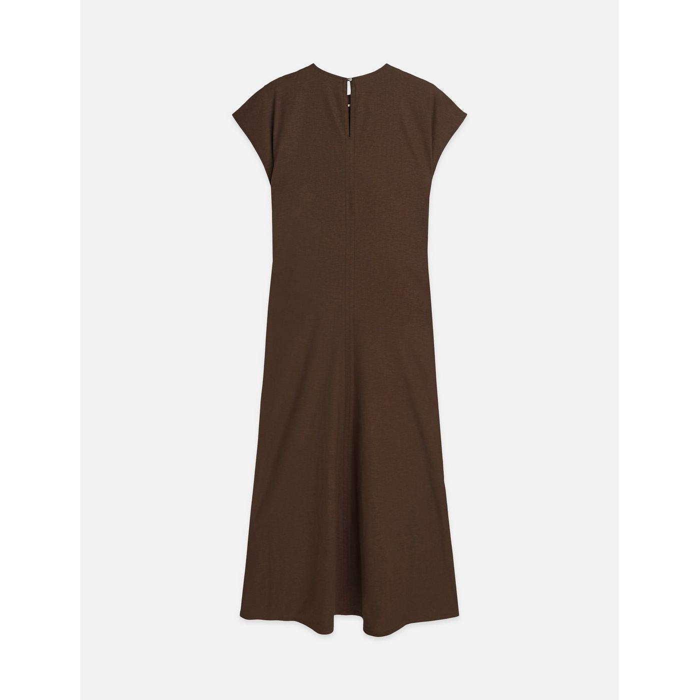 Robe Relaxed Linen Blend Ankle Length Tie - Hot Fudge