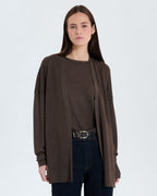 Taupe long open cardigan 2