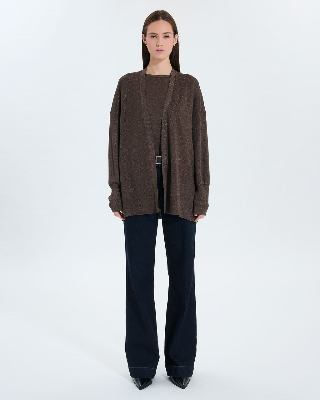 Long open cardigan taupe_4